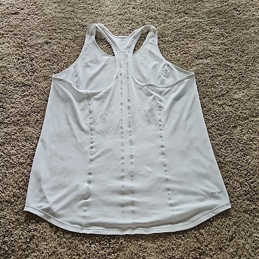 Nike white Dri-fit tank top, size XL